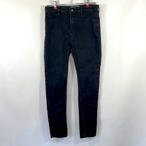 Free People Black with Sparkle Skinny Jeans Size 28